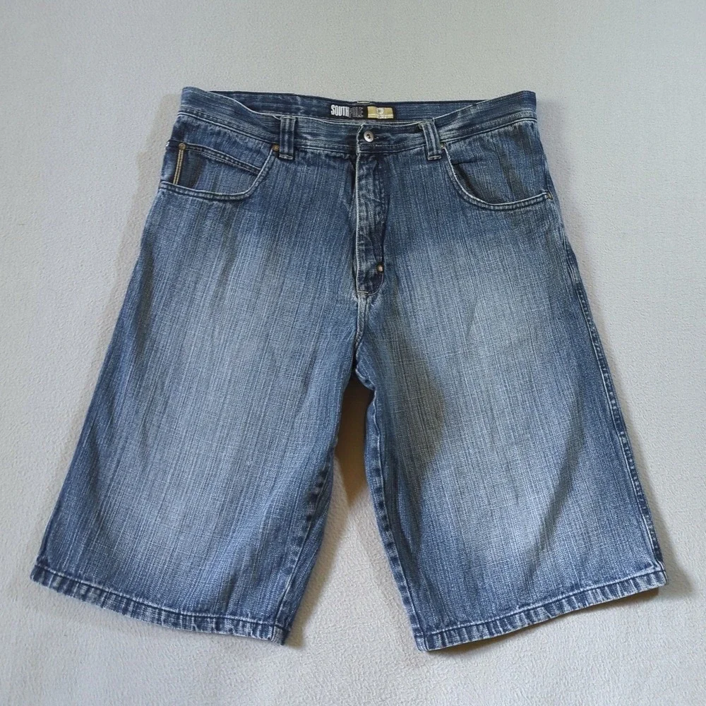 Southpole Denim Shorts Mens 40 Blue Baggy Y2K Streetwear Long Jorts